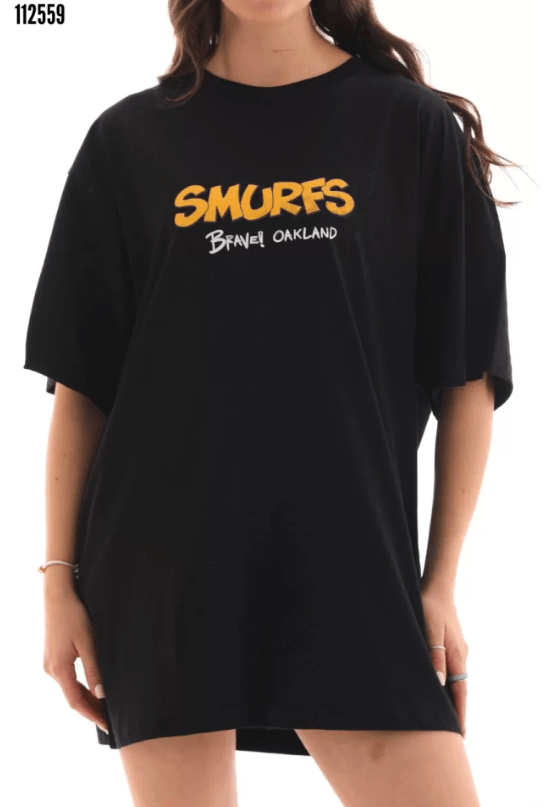 Unisex Bisiklet Yaka Baskılı Oversize TShirt 