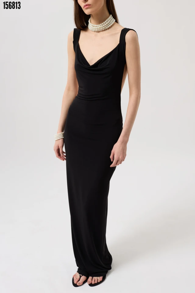 Sırt Dekolte Maxi Elbise