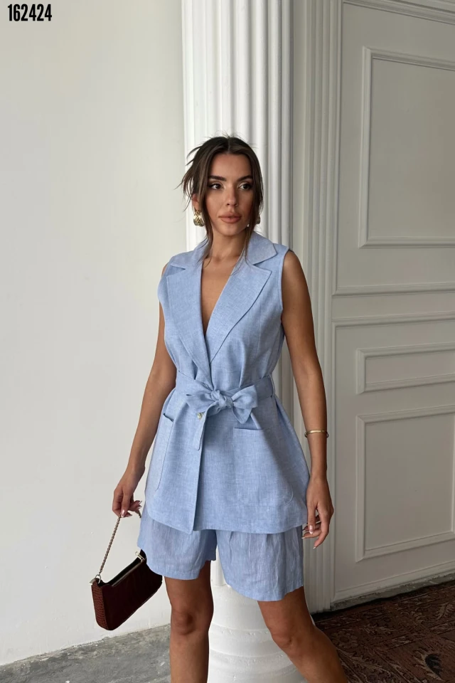 KETEN YELEK - ŞORT TAKIM 