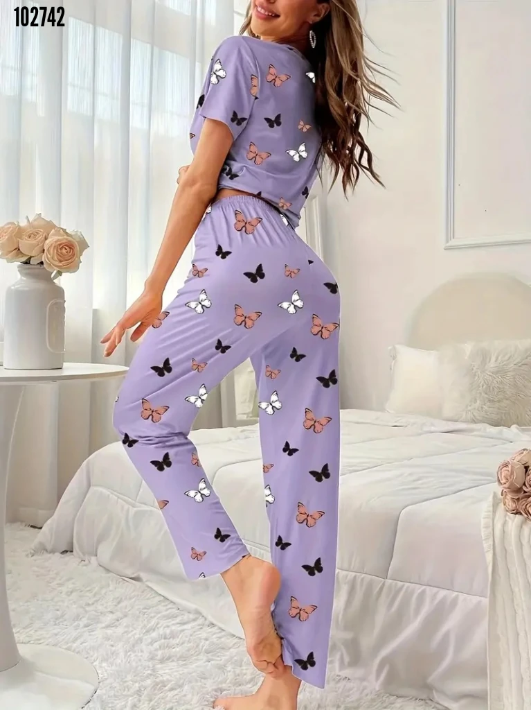 Kadın Kelebek Baskılı Süprem İkili Takım