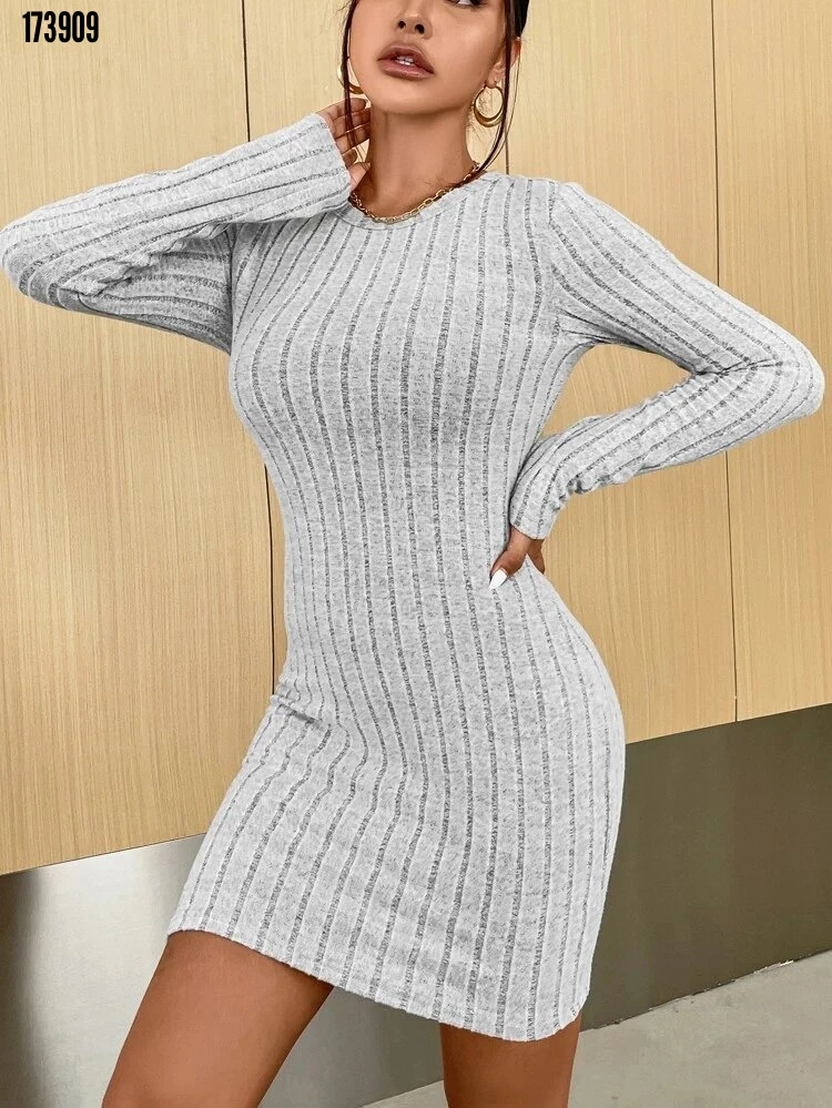 Kadın Şardonlu Kalın Fitilli Kaşkorse Mini Boy Elbise