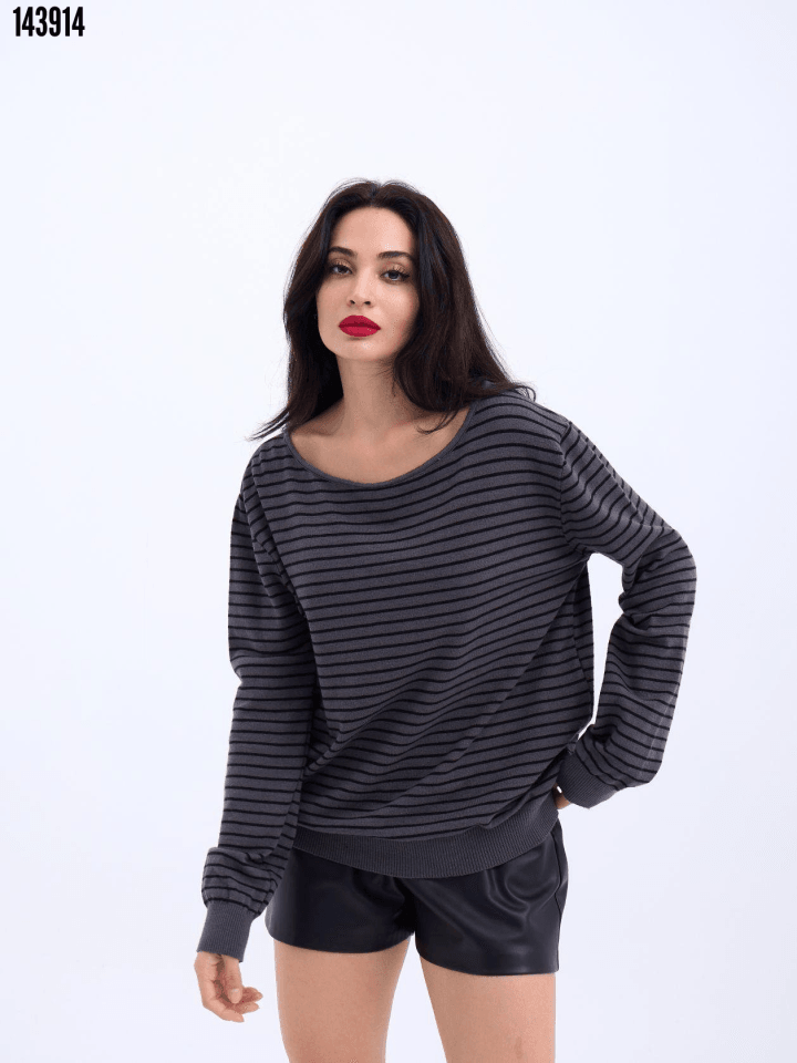 Çizgili Salaş Bluz
