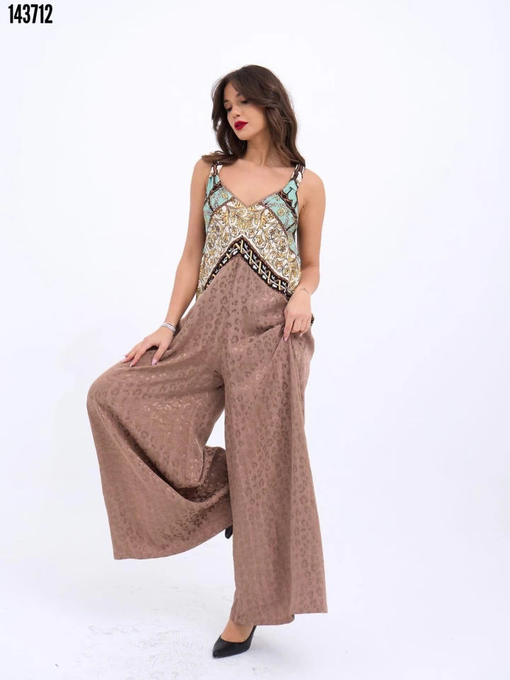 Kadın Desenli Salaş Tulum