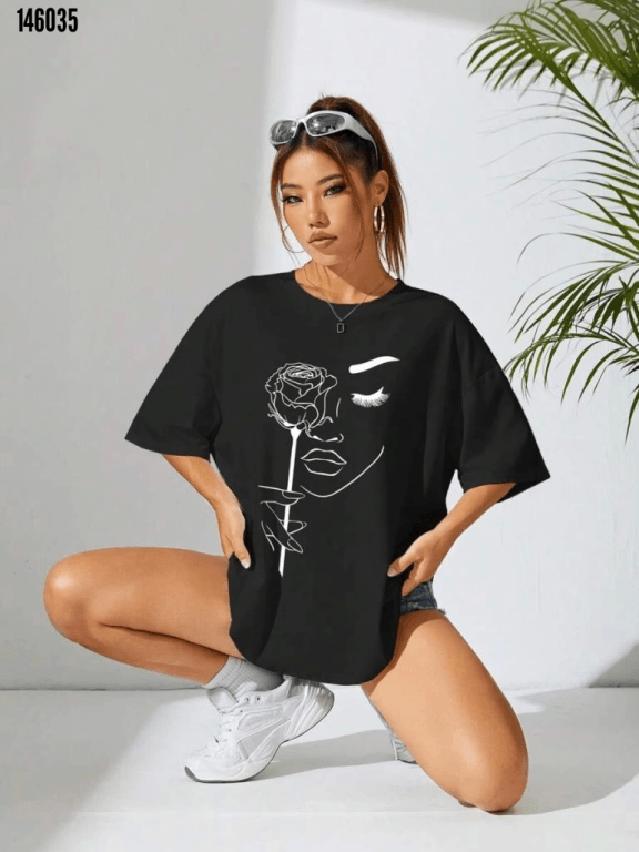 Baskılı Oversize Tshirt 