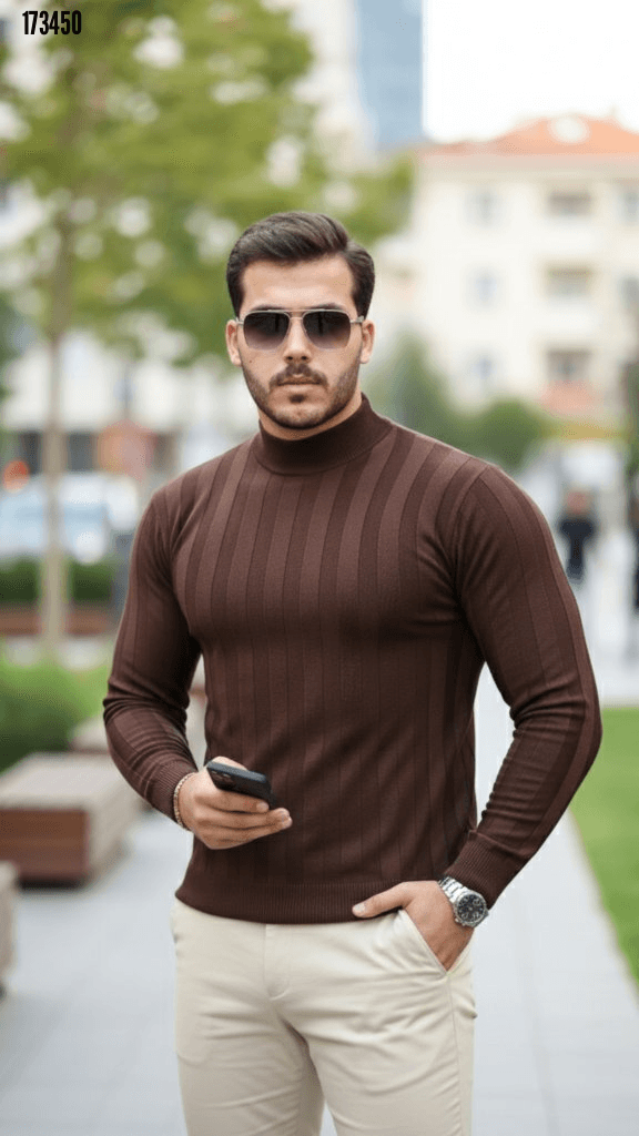 Erkek Trend Yarım Balıkçı Yaka Triko