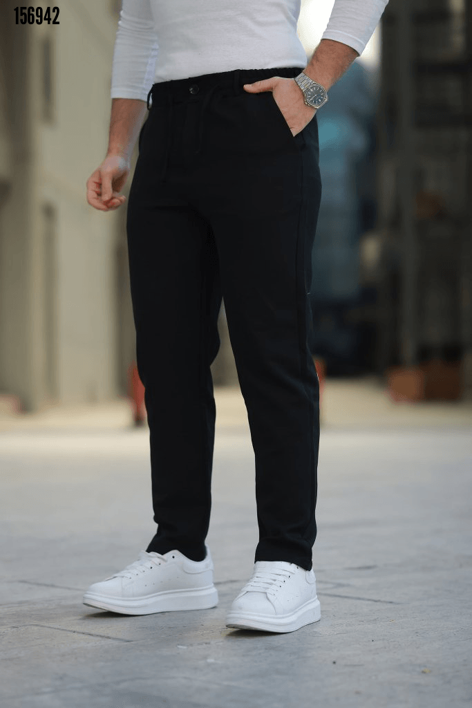 Erkek Beli Bağcıklı Jogger Pantolon