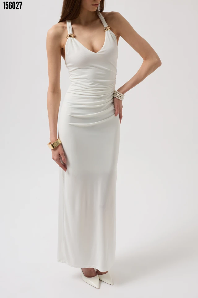 Aksesuar Detay Maxi Elbise