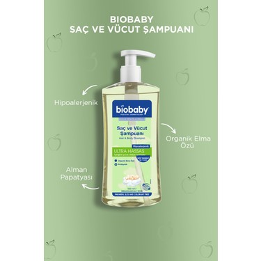 Biobaby Ultra Hassas Saç Ve Vücut Bebek Şampuanı 500 ml 3 Al 2 Öde-Organik Içerik