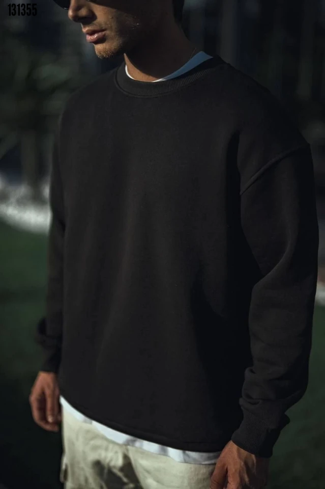 Kışlık Bisiklet Yaka Basic SweatShirt 
