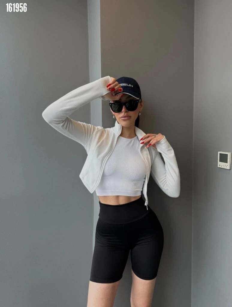 Kadın Dalgıç Kumaş Toparlayıcı Yüksek Bel Biker Şort Tayt