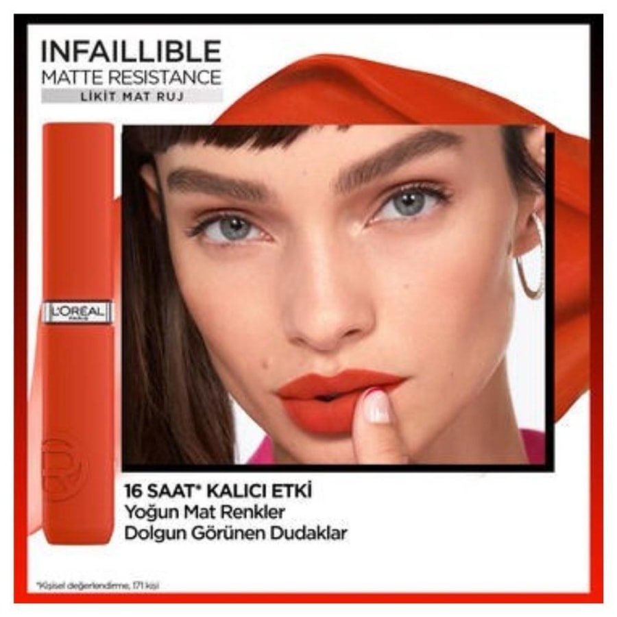 LOreal Paris Infaillible Matte Resistance Likit Mat Ruj - 300 Sun Bathing