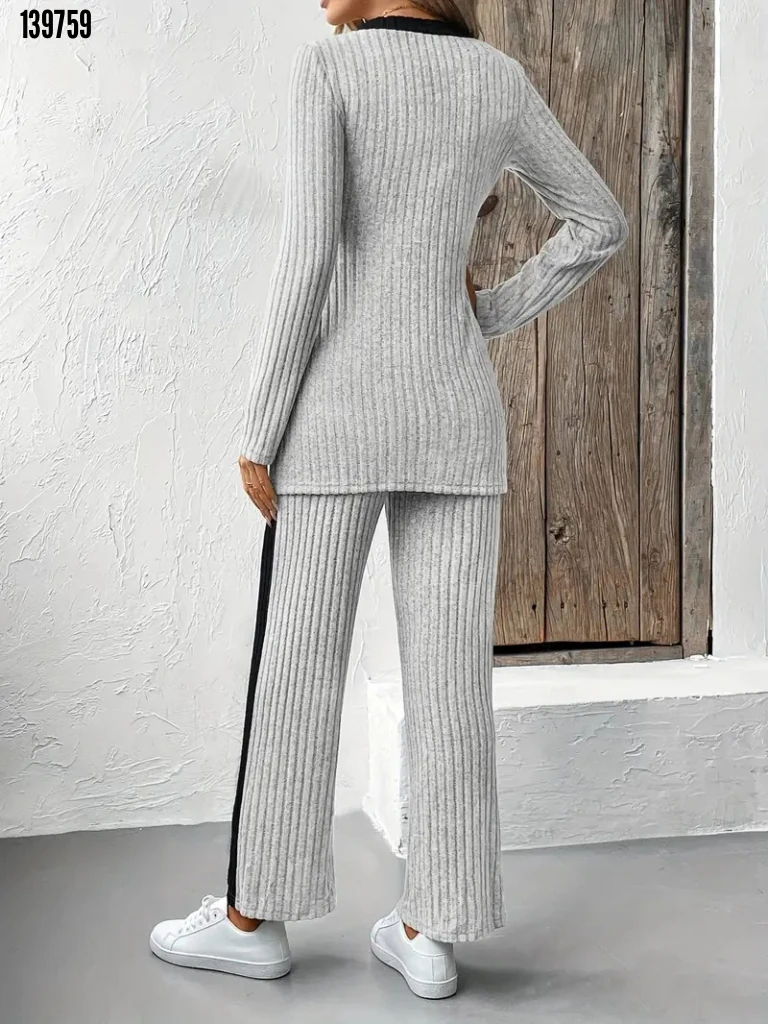 Kadın Çapraz Detaylı Bluz ve Pantolon İkili Takım