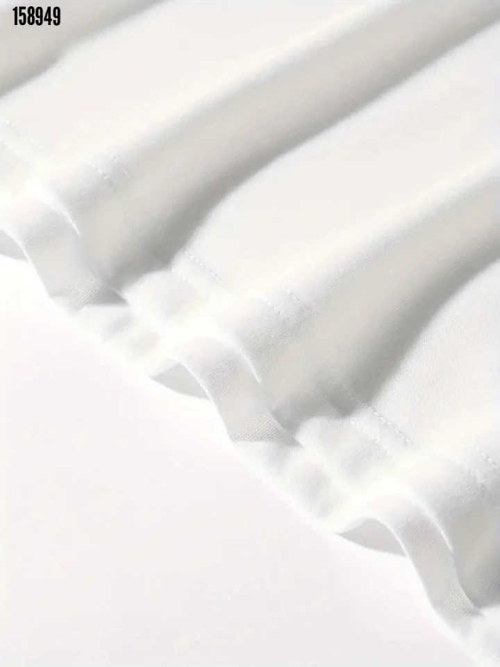 Baskılı Oversize Bisiklet Yaka T-shirt - Beyaz