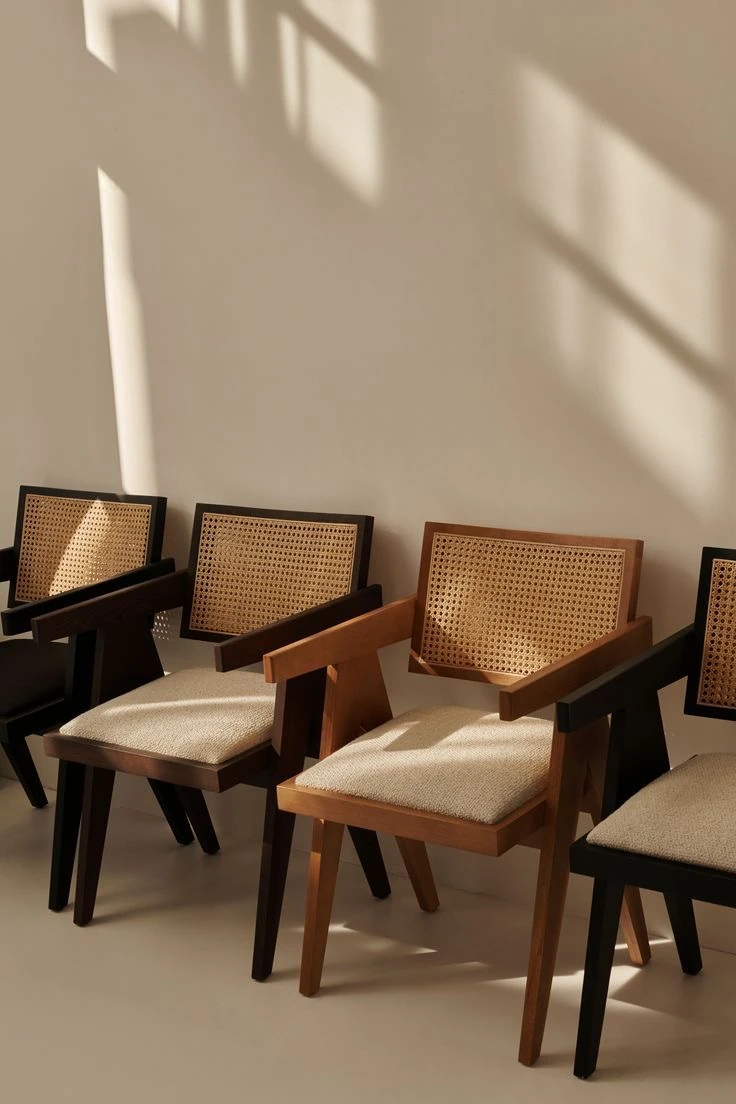 Kare Kollu Hasırlı Sandalye 