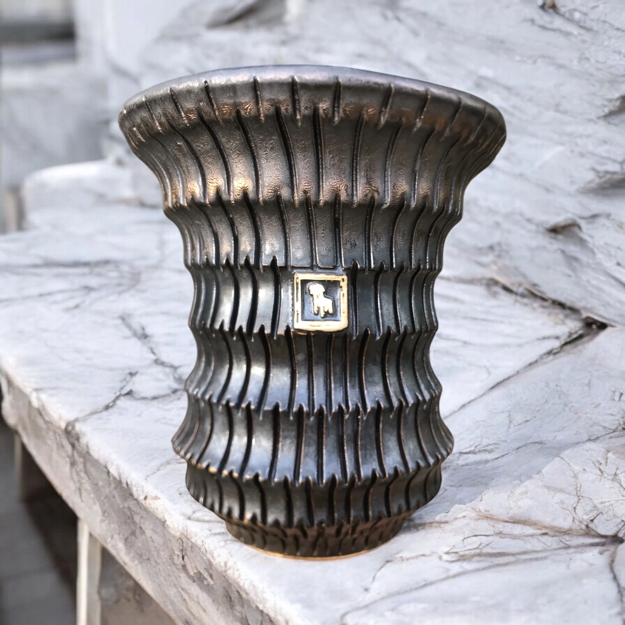 Oksit Brown Silindir Saksı D:15,5 H:16