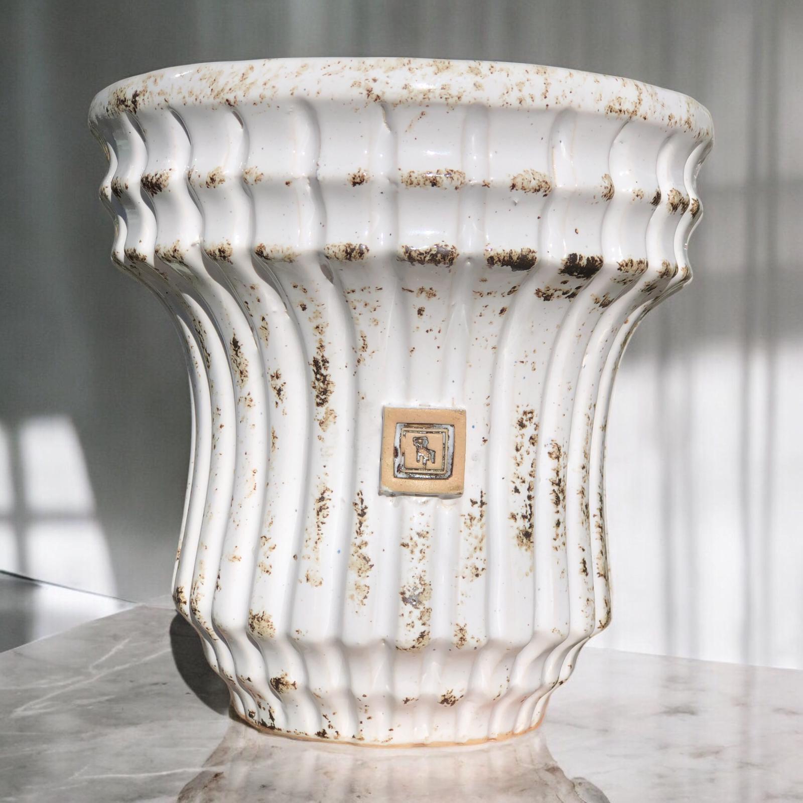 White Japanese Style Saksı D:17 H:17