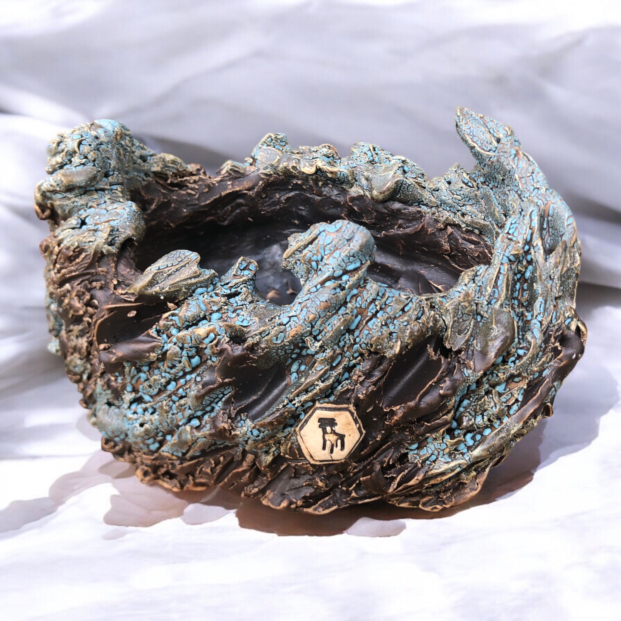 Serbest Style Blue-Brown Saksı D:21 H:14