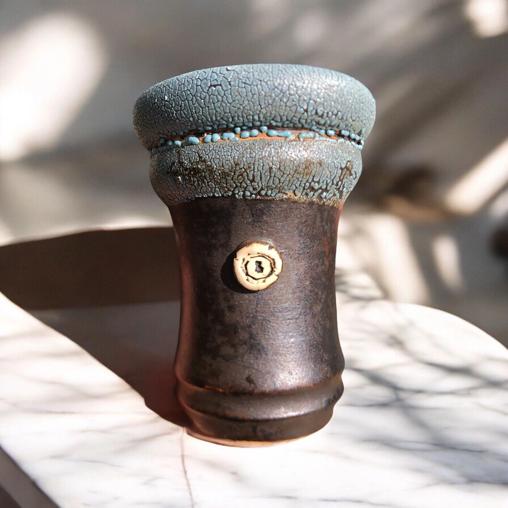 Blue Brown Saksı D:10 H:13