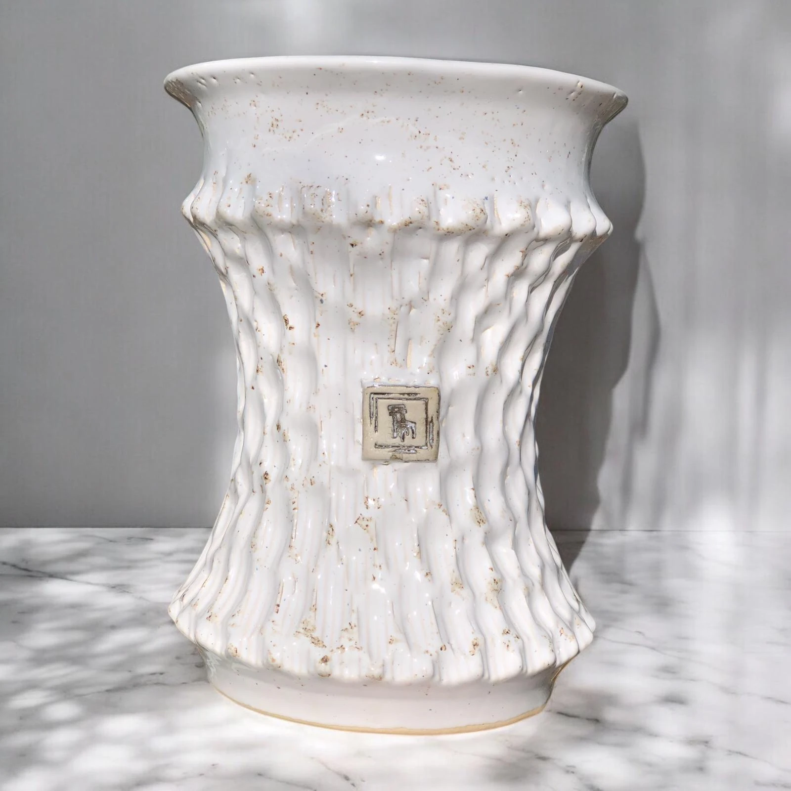 White Japanese Style Saksı D:15 H:19,5