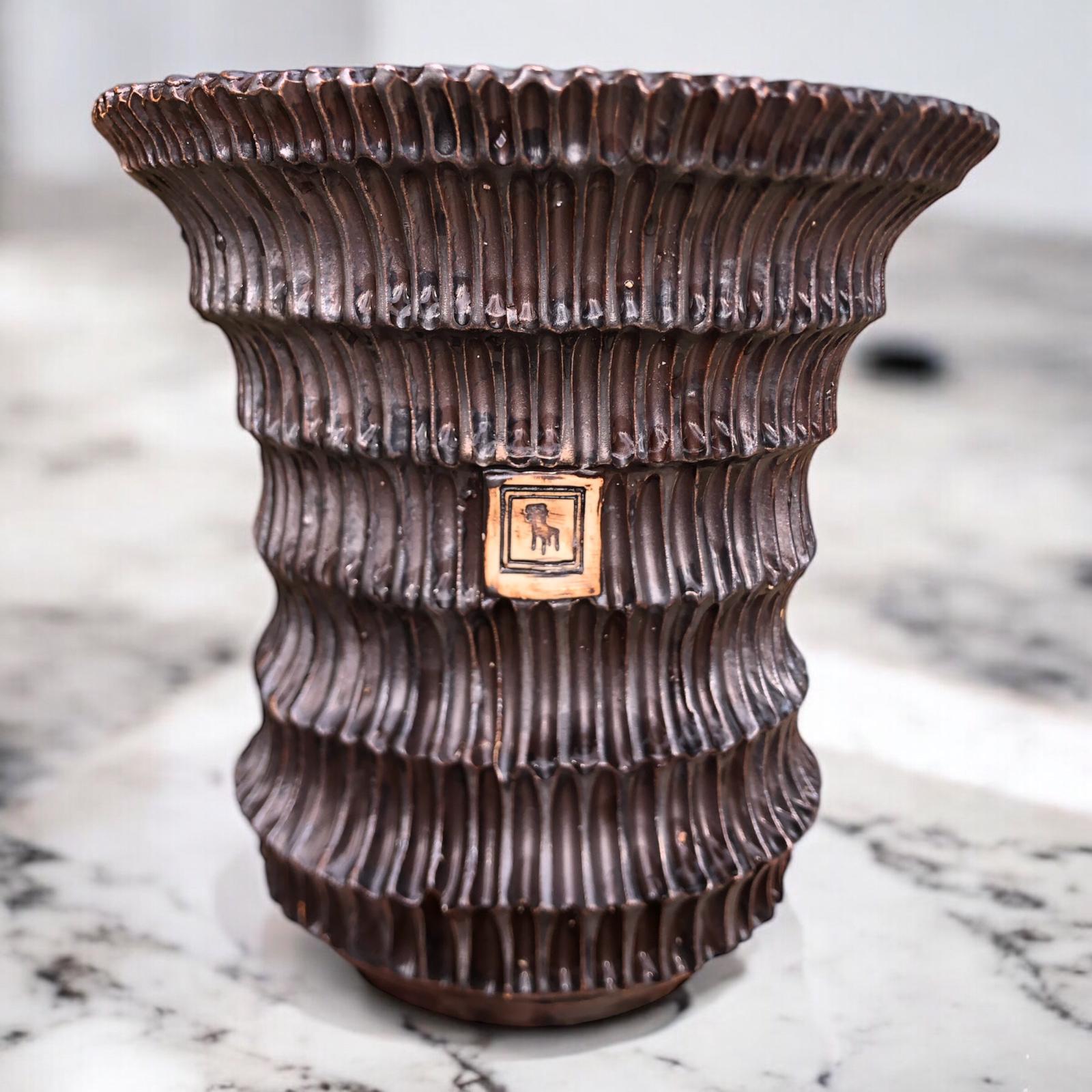 Brown Large Silindir Saksı D:22 H:21,5