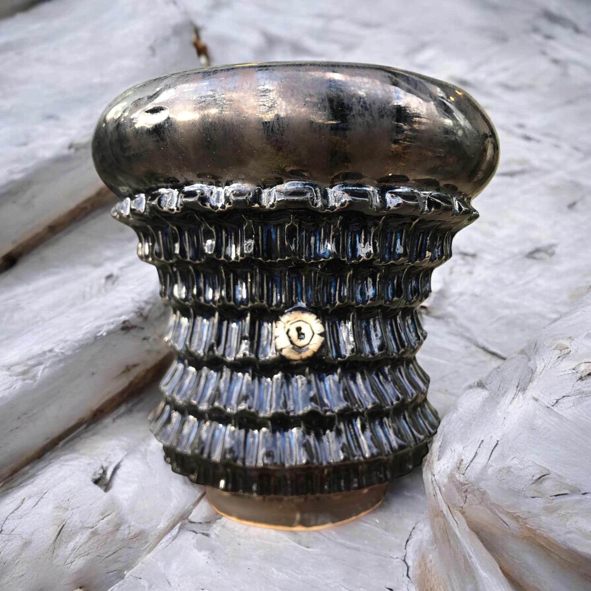 Blue Japanese Style Saksı D:17 H:16