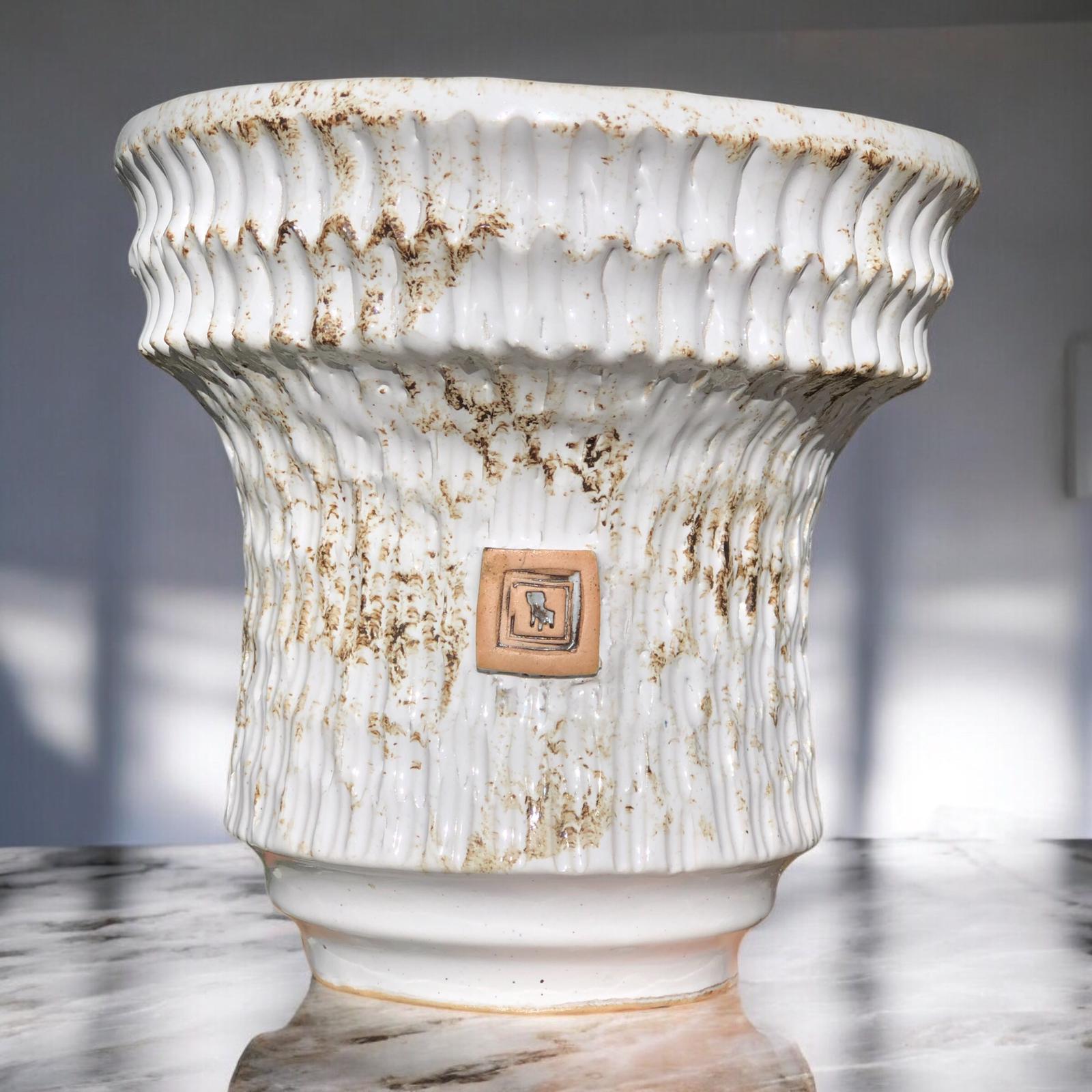 White Japanese Style Saksı D:17 H:17