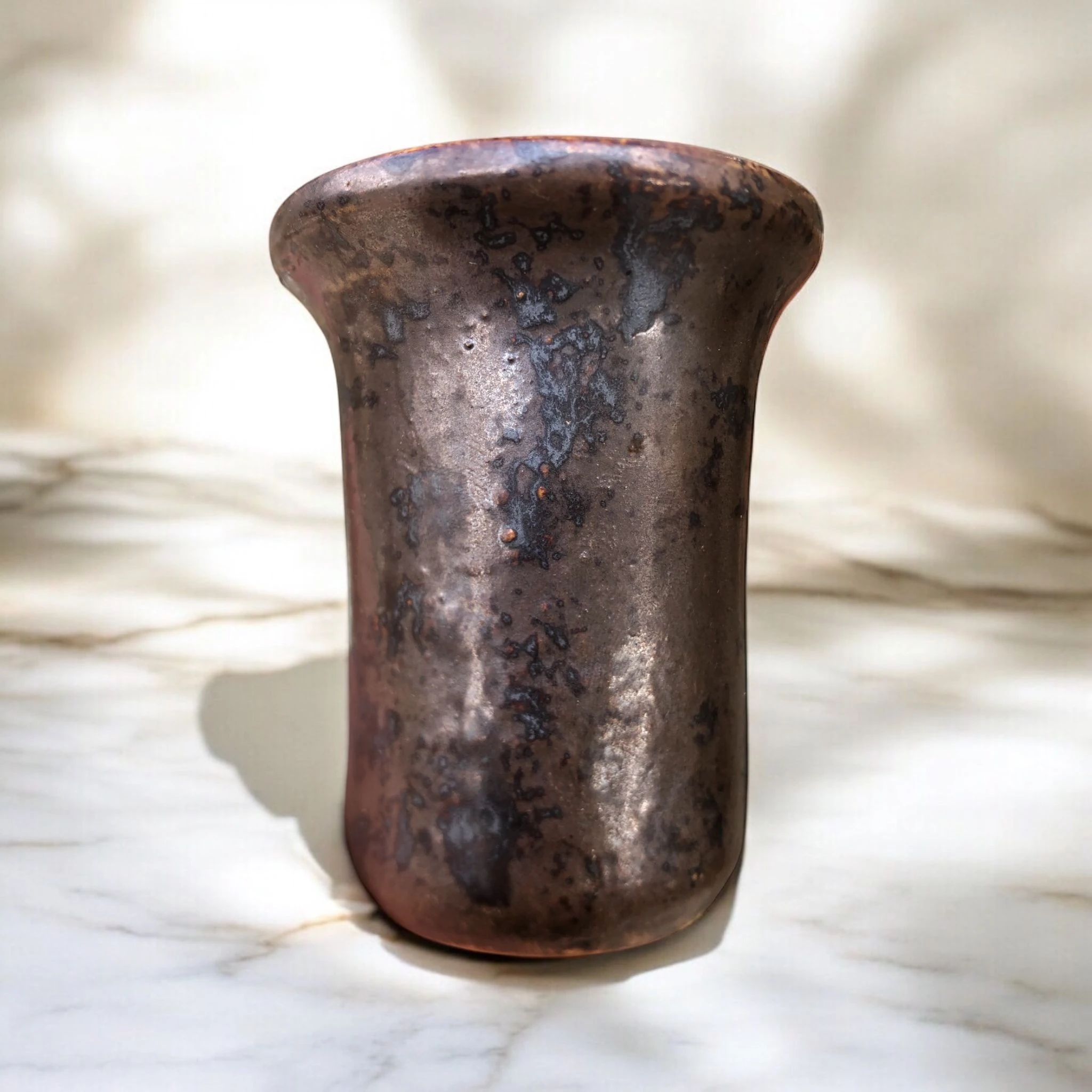 Mini Silindir Oksit Brown Saksı D:7 H:9