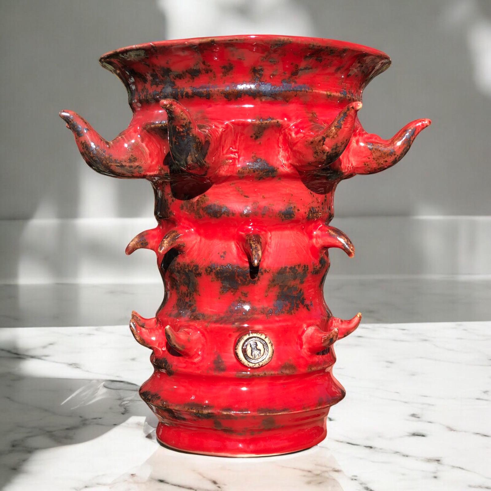 Red Octopus Saksı D:15 H:19