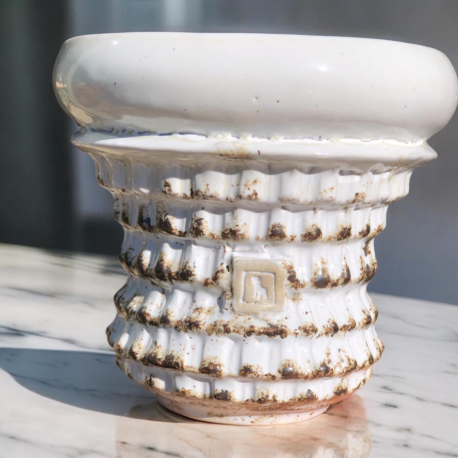 White Japanese Style Saksı D:13 H:11