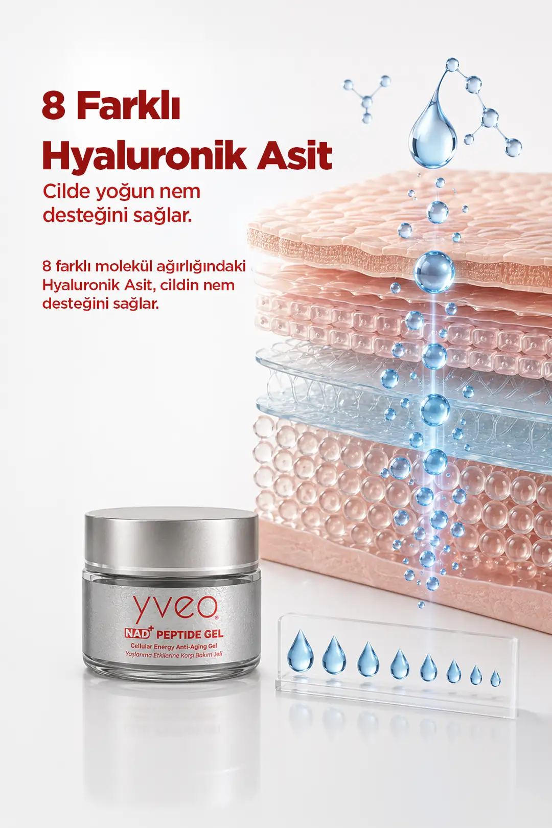 YVEO NAD+ Peptide Gel Hücresel Yenilenme