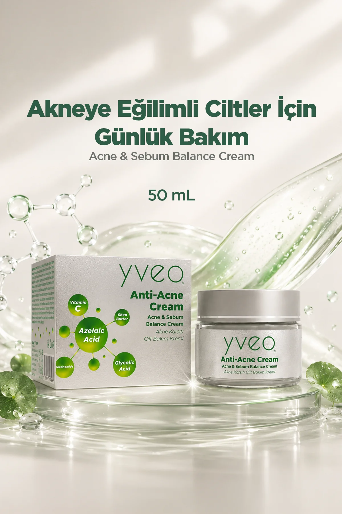 YVEO Anti-Acne Cream Akne Karşıtı Bakım