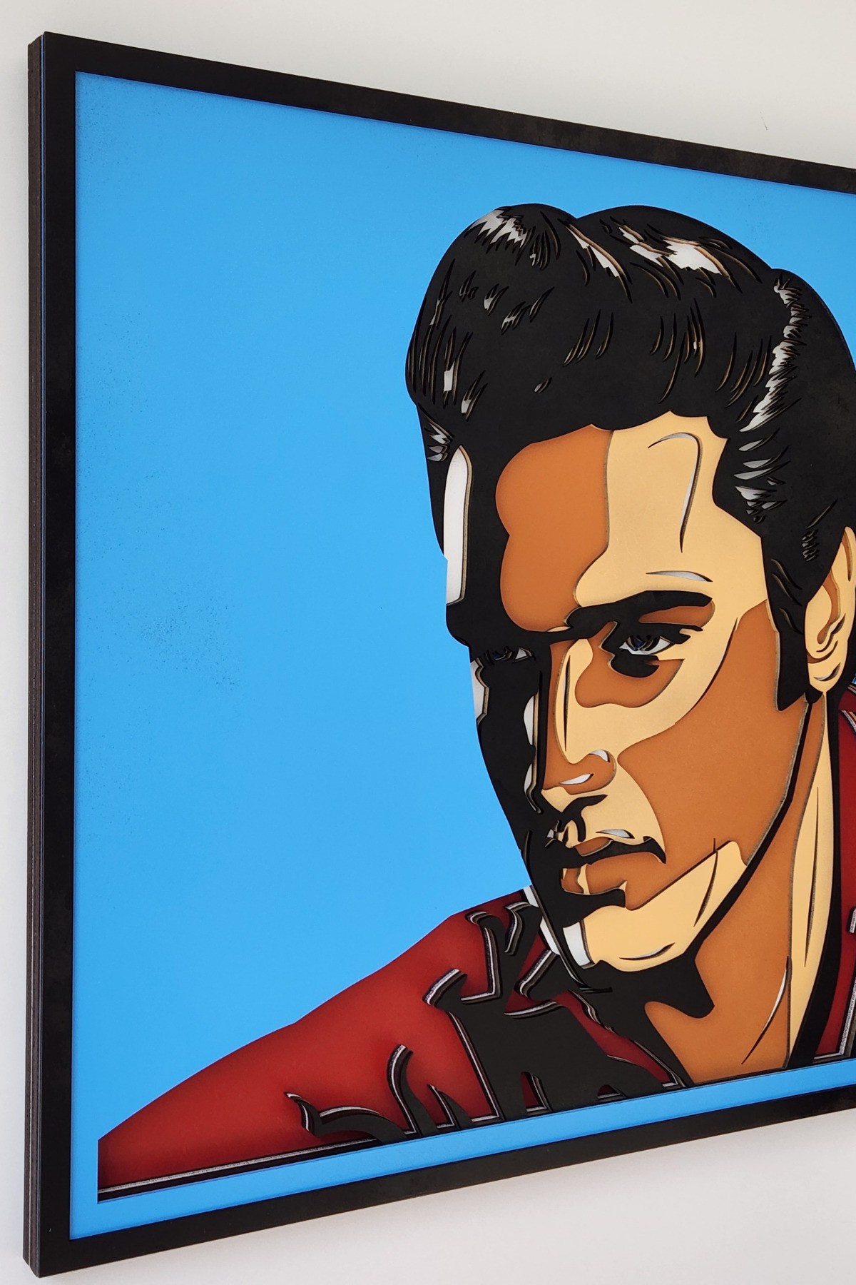El Yapımı Ahşap Üç Boyutlu Elvis Presley Tablo