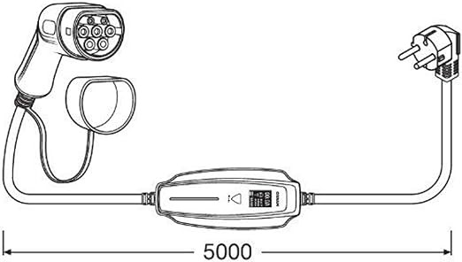 OSRAM- Elektrikli Araç Şarj Kablosu 7 Pinli ,Tip 2, Taşınabilir (5 metre)