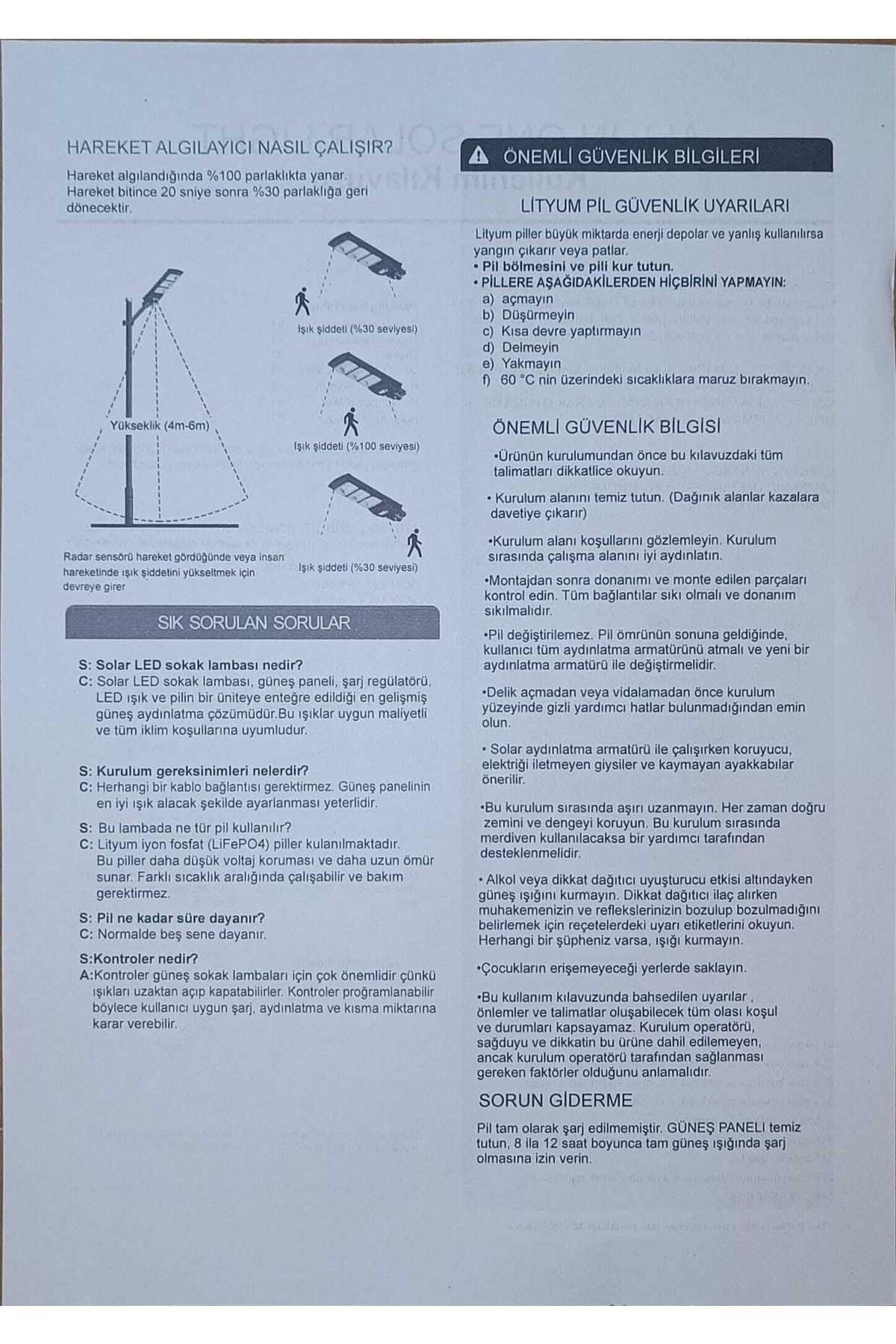 60w Güneş Enerjili Bahçe-park Lambası (su Geçirmez Led)