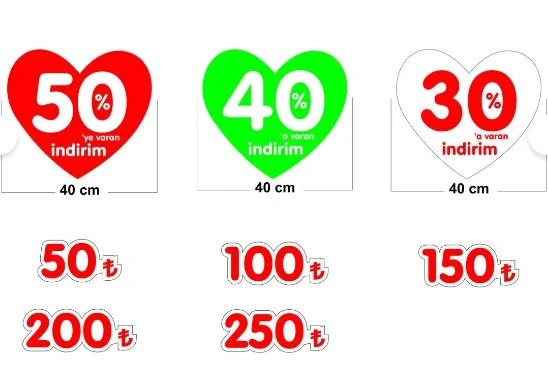 Mağaza Vitrin Cam Indirim Ve Fiyat Etiketi Yazıları 8'li Ürün Baskılı Folyo Yapıştırma