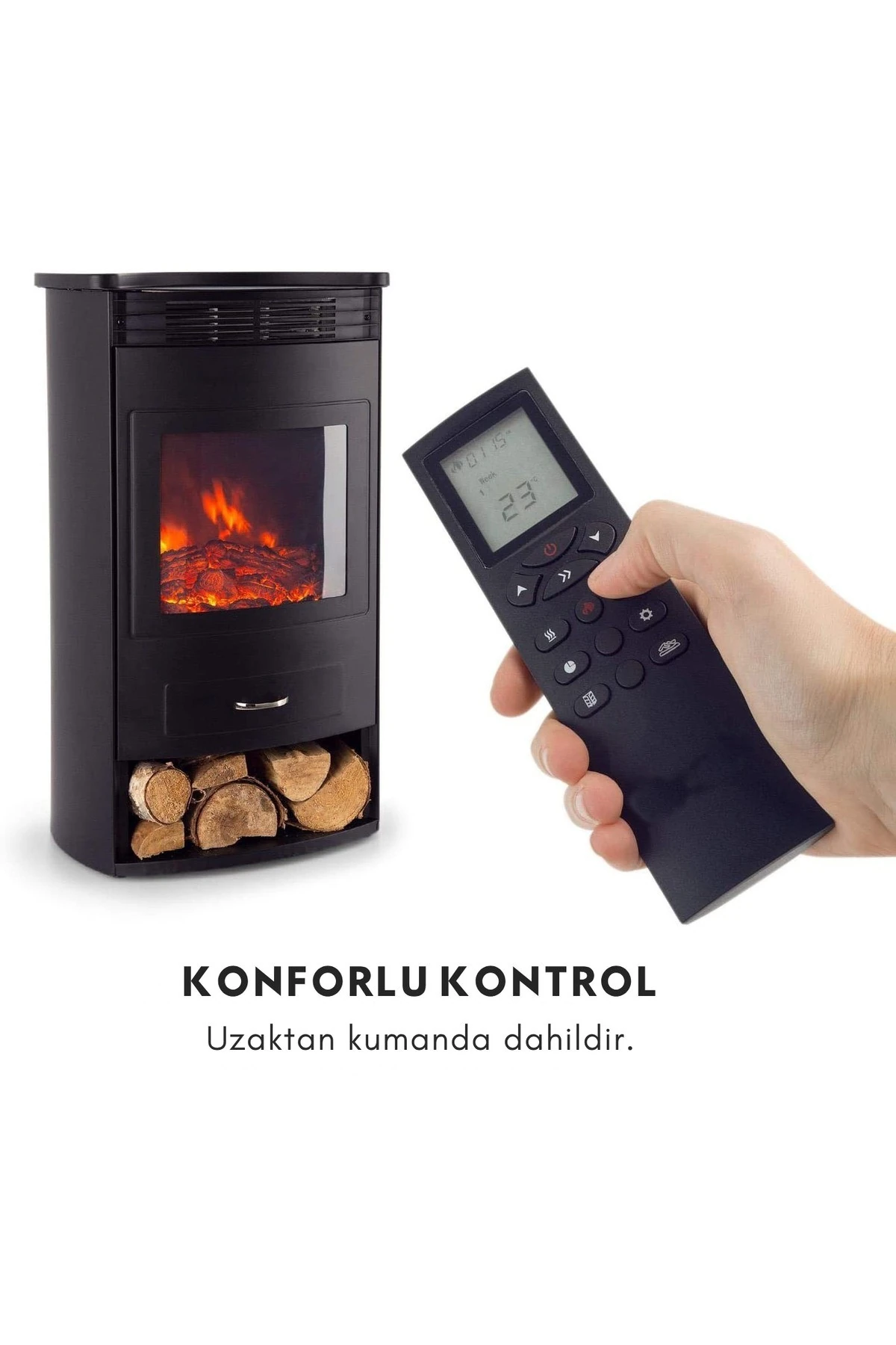 DLC MADERA ELEKTRİKLİ ŞÖMİNE 1800 WATT WIFI APP TELEFON KONTROL