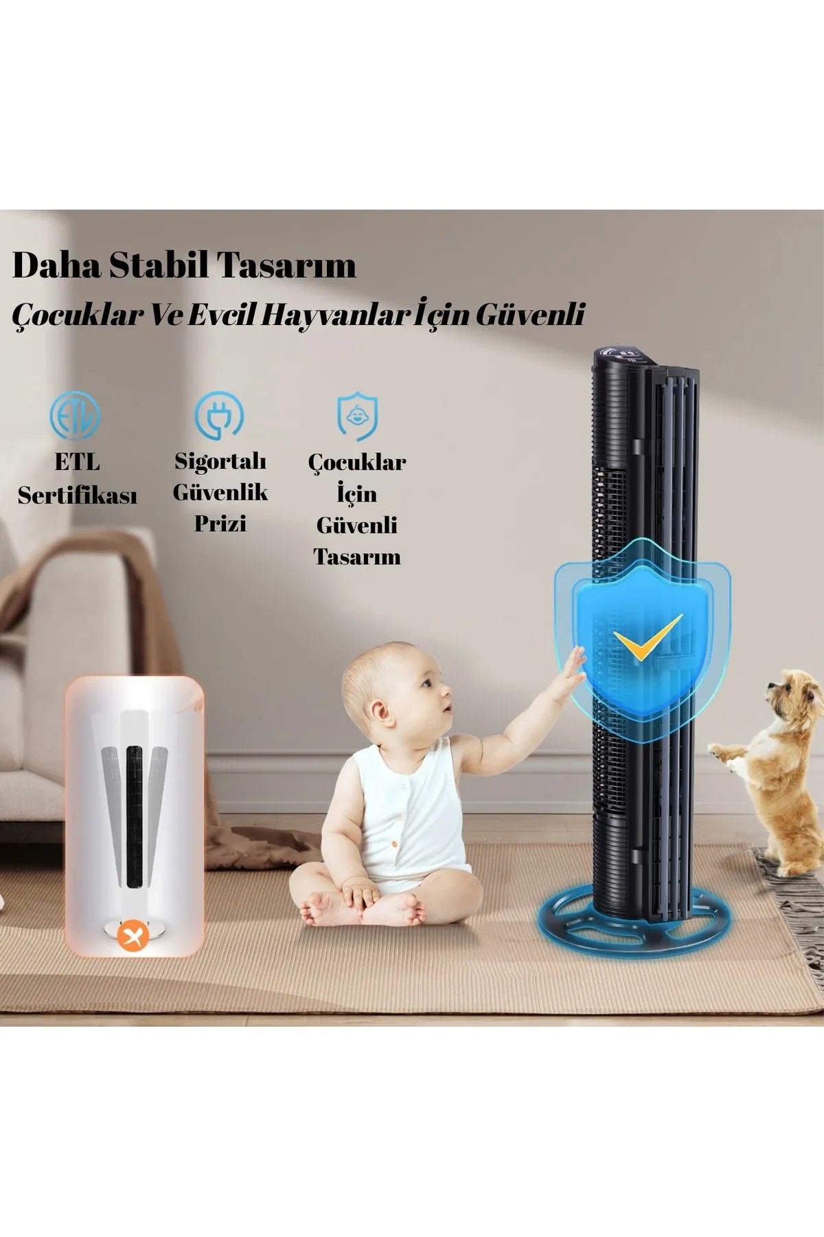 DLC KULE TİPİ VANTİLATÖR 75W KUMANDALI
