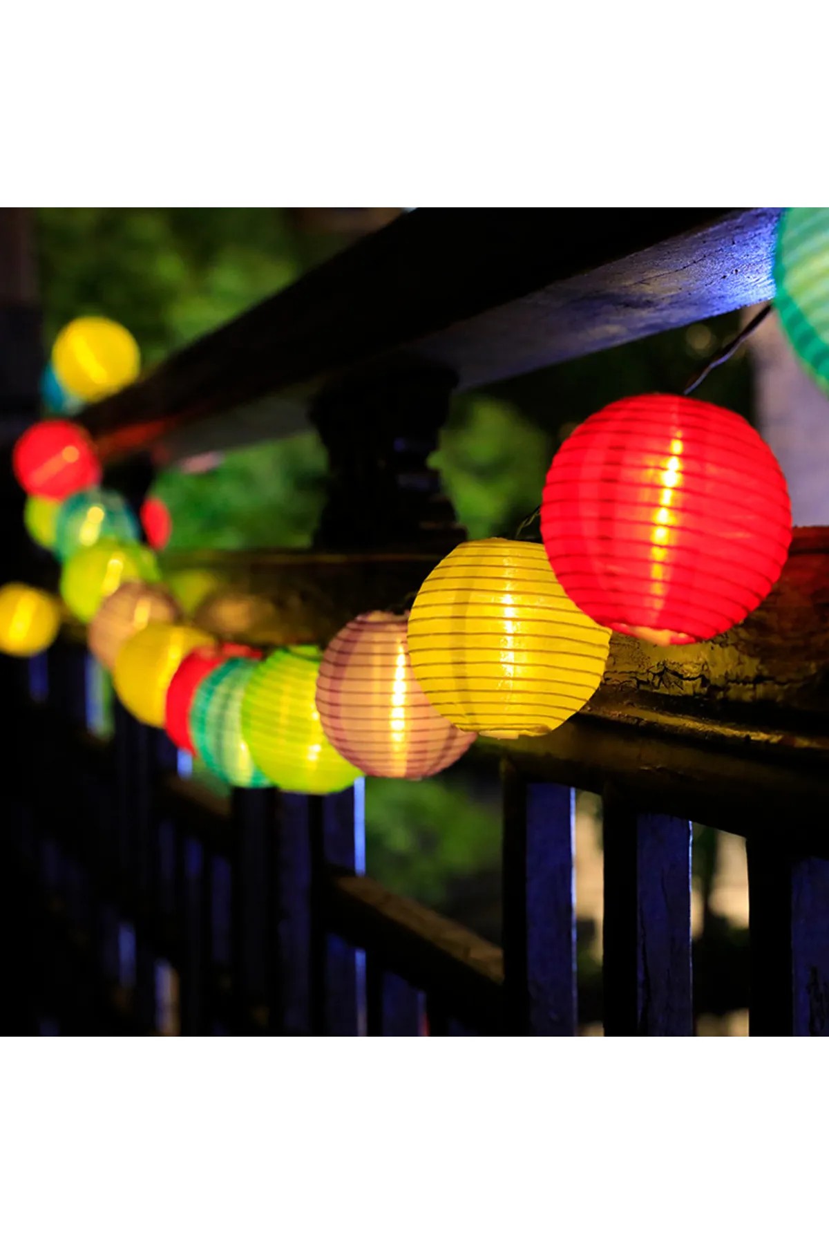 DLC SOLAR LED 10'LU JAPON FENERİ RENKLİ