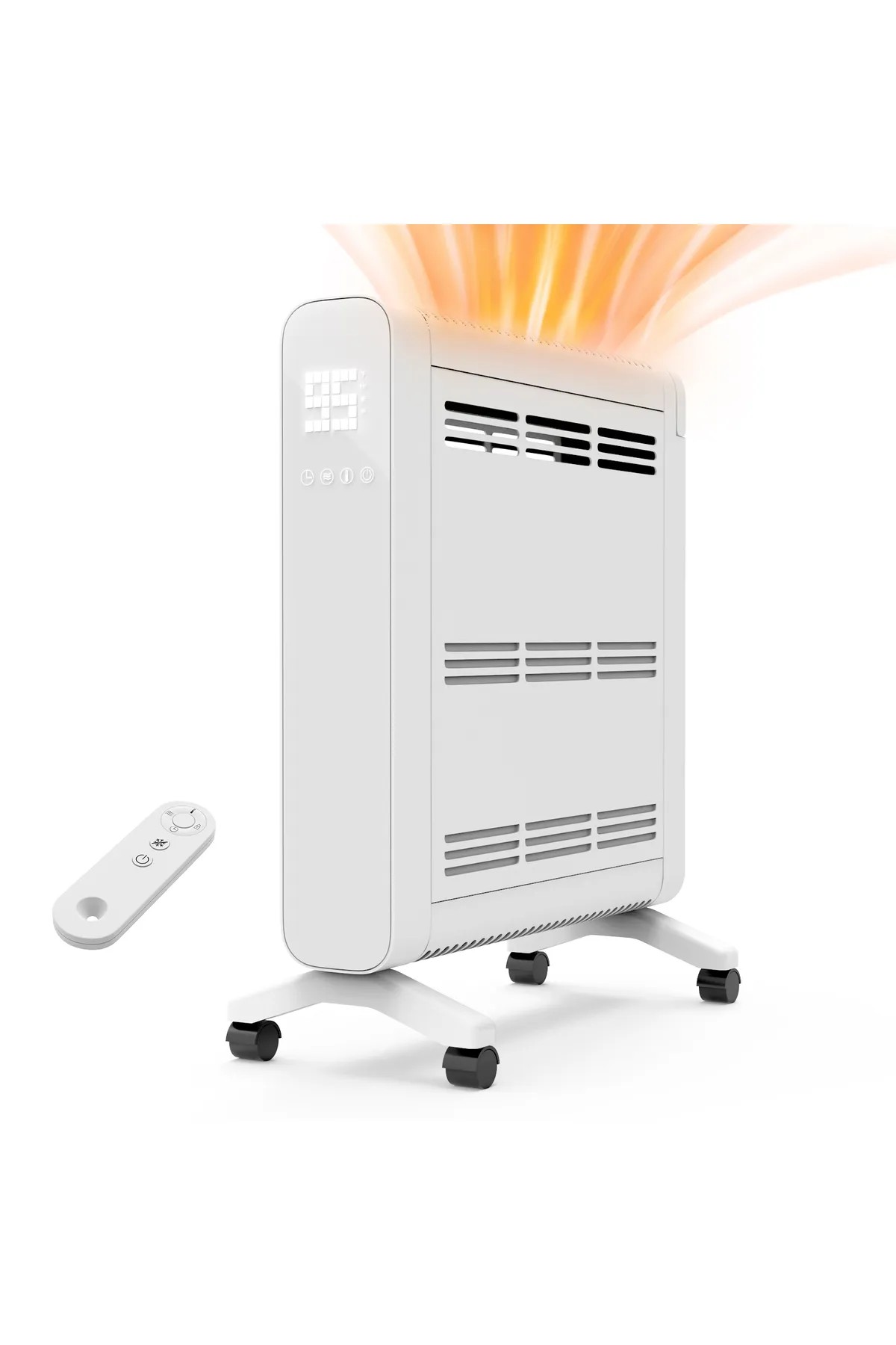 DLC PANEL RADYATÖR ISITICI BEYAZ 2400 WATT DİJİTAL FLAT EKRAN UZAKTAN KUMANDA AMBİANS AYDINLATMALI