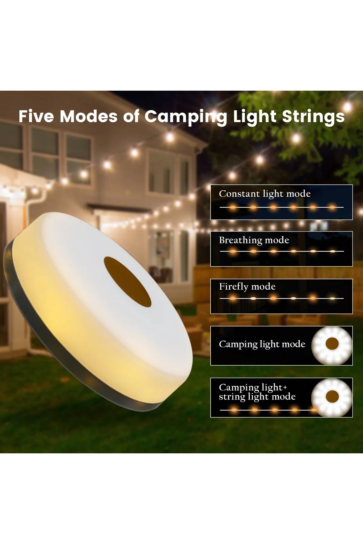 DLC KAMP LED AYDINLATMA ASKILI ŞARJLI 10 METRE ŞERİT LED'Lİ