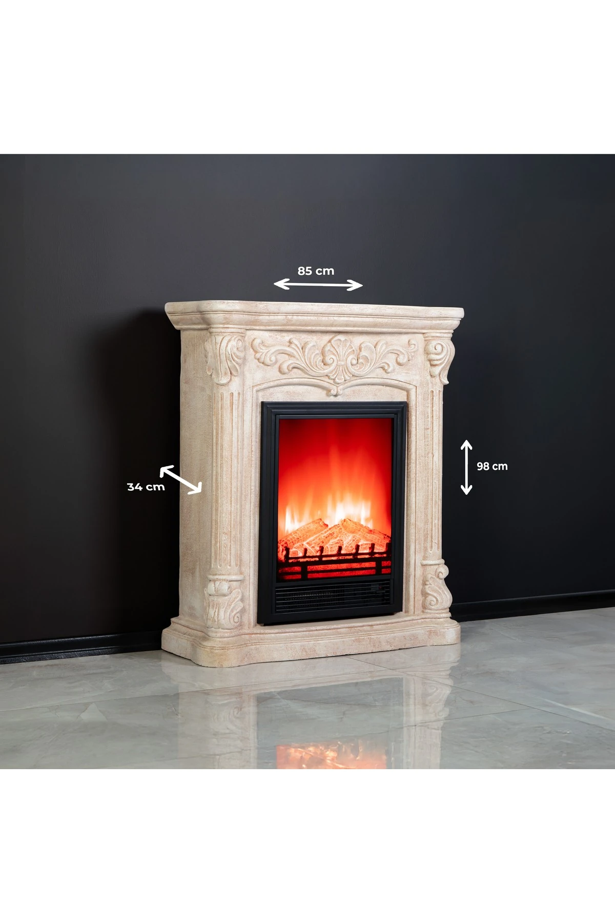 DLC SIRENA POLİSTON ELEKTRİKLİ ŞÖMİNE 1800 WATT FANLI ISITICI