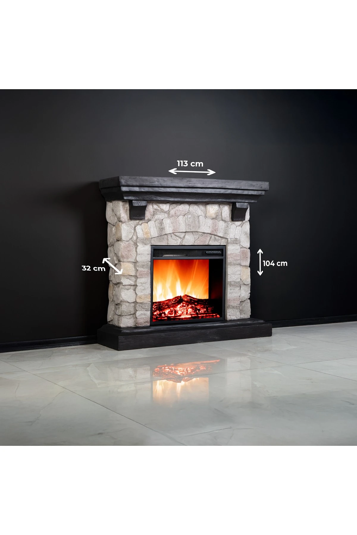 DLC DUBLIN POLİSTON ELEKTRİKLİ ŞÖMİNE 1800 WATT FANLI ISITICI