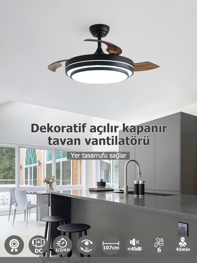 Dlc Vespero Led Tavan Vantilatörü Kumandalı 106 Cm