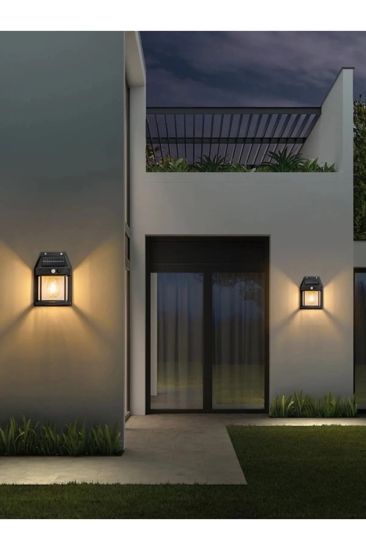SOLAR LED APLİK SENSÖRLÜ SARI IŞIK