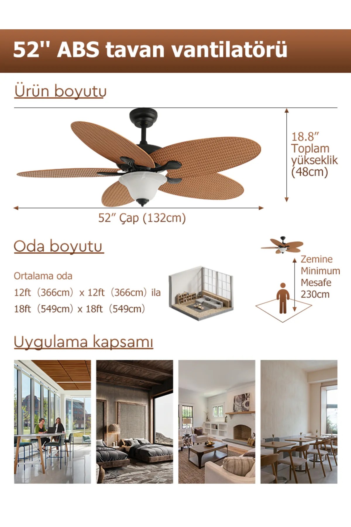 Dlc Carpınteıro Tavan Vantilatörü 132 Cm