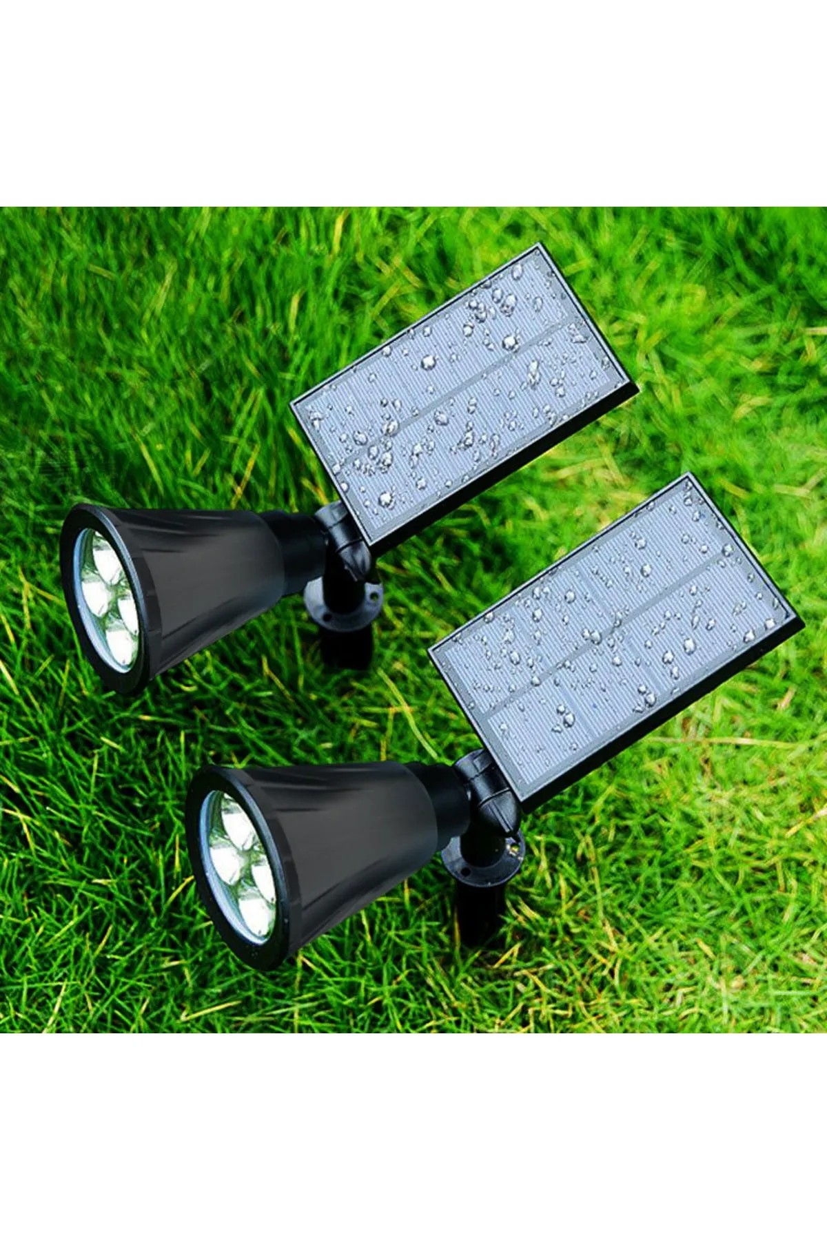Dlc Solar Çim Saplama Spot Beyaz Işık 4 Led