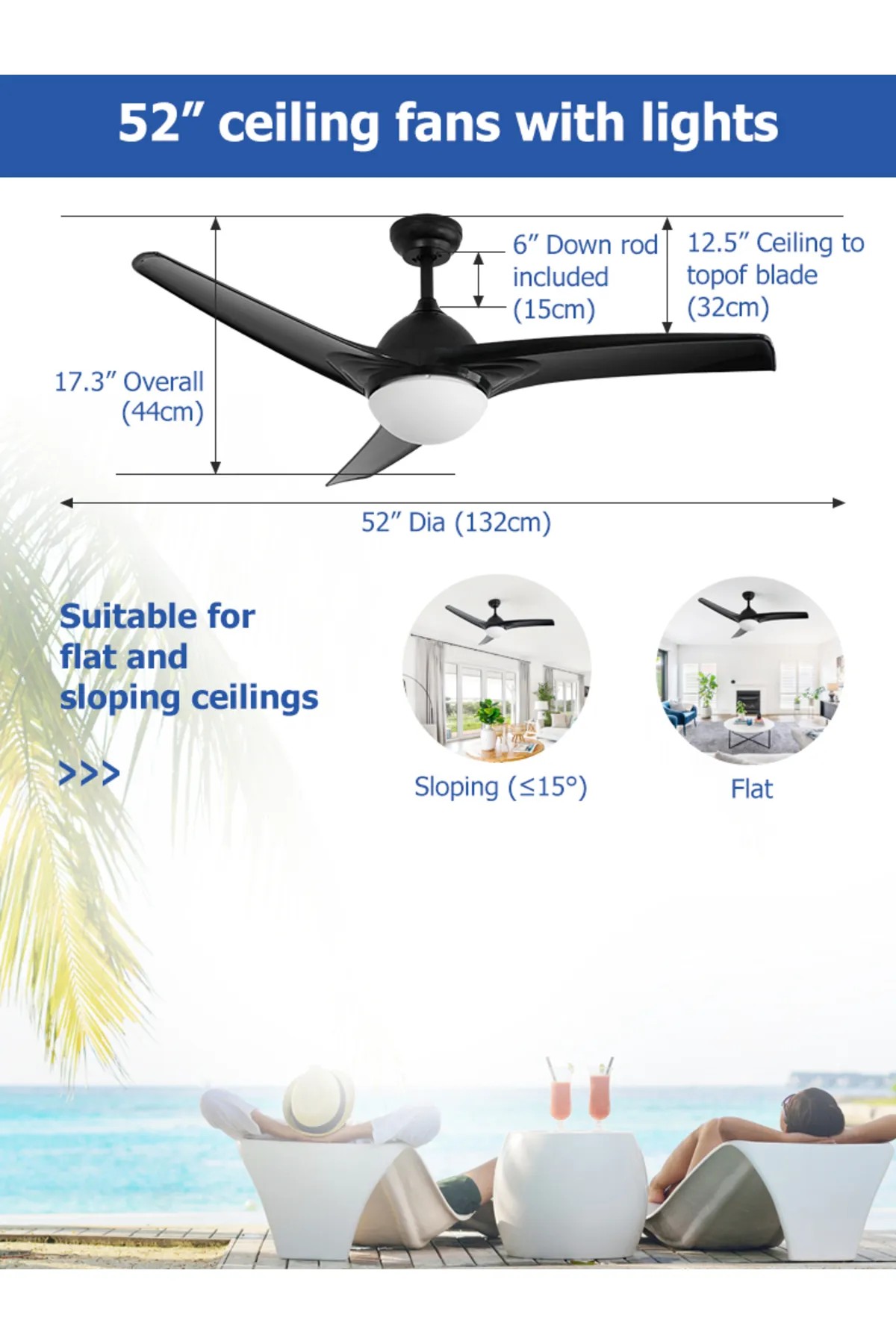 Dlc Favonıo Led Tavan Vantilatörü Siyah 132 Cm