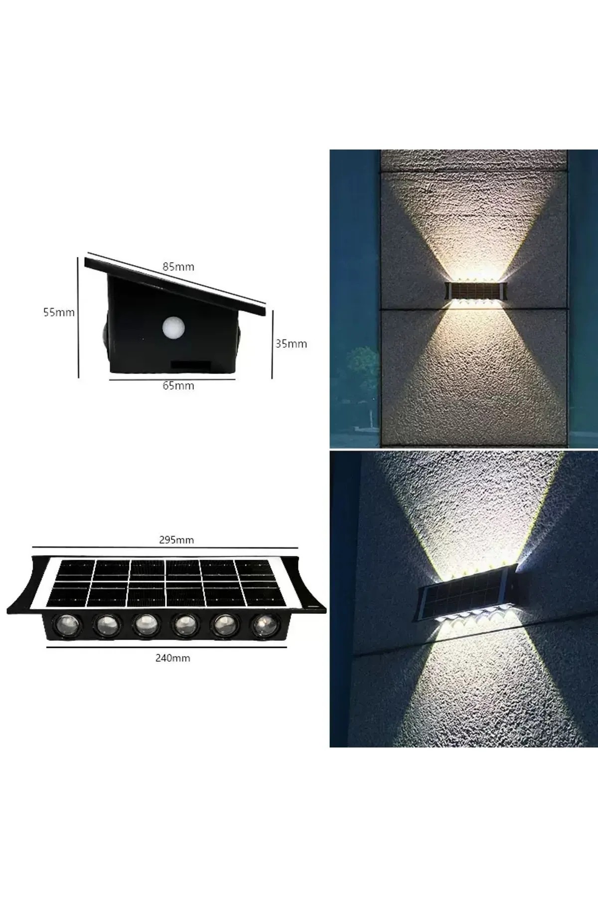 DLC 12 LED 2 RENK ÇİFT YÖNLÜ SOLAR APLİK