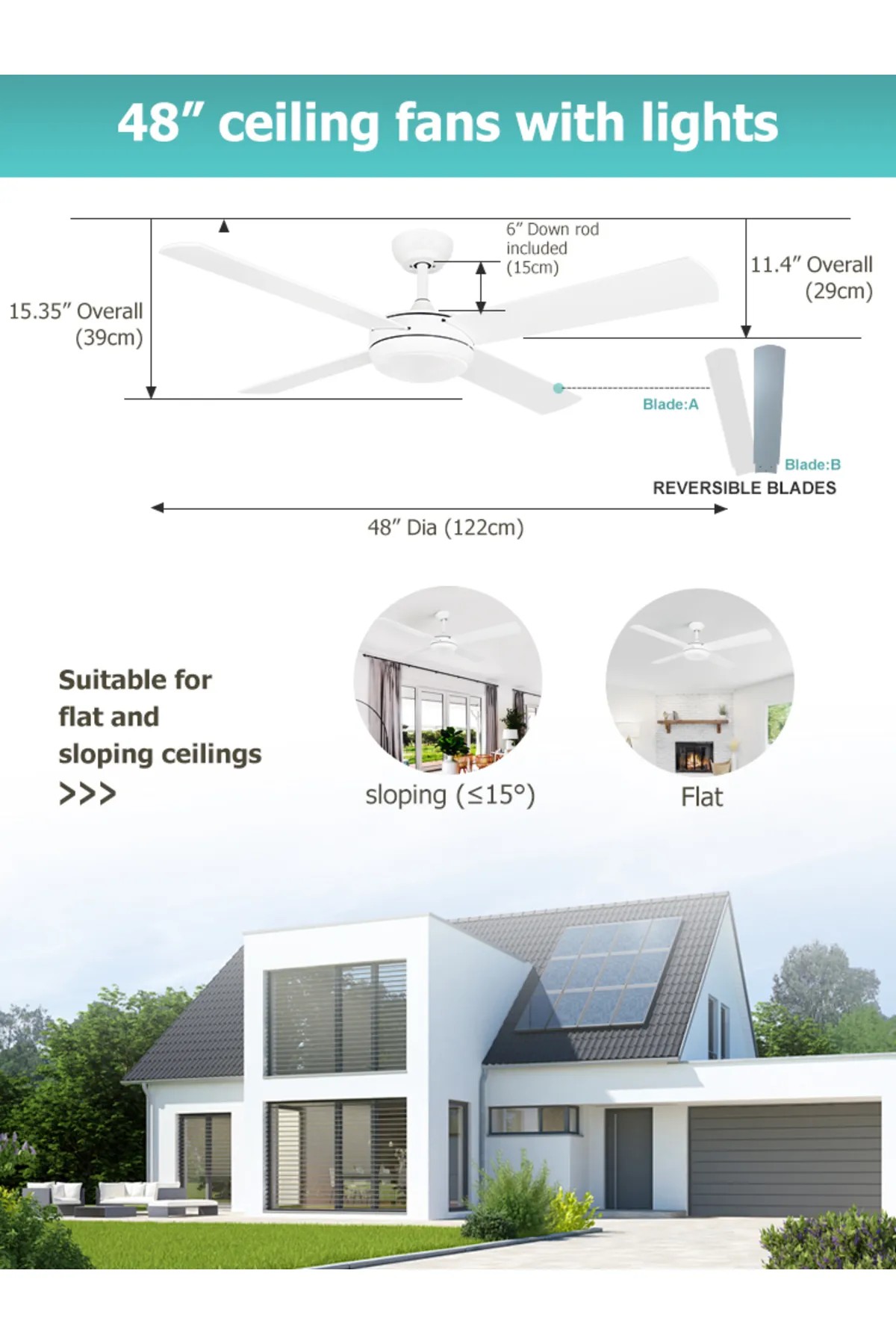 Dlc Levante Led Tavan Vantilatörü Beyaz 122 Cm