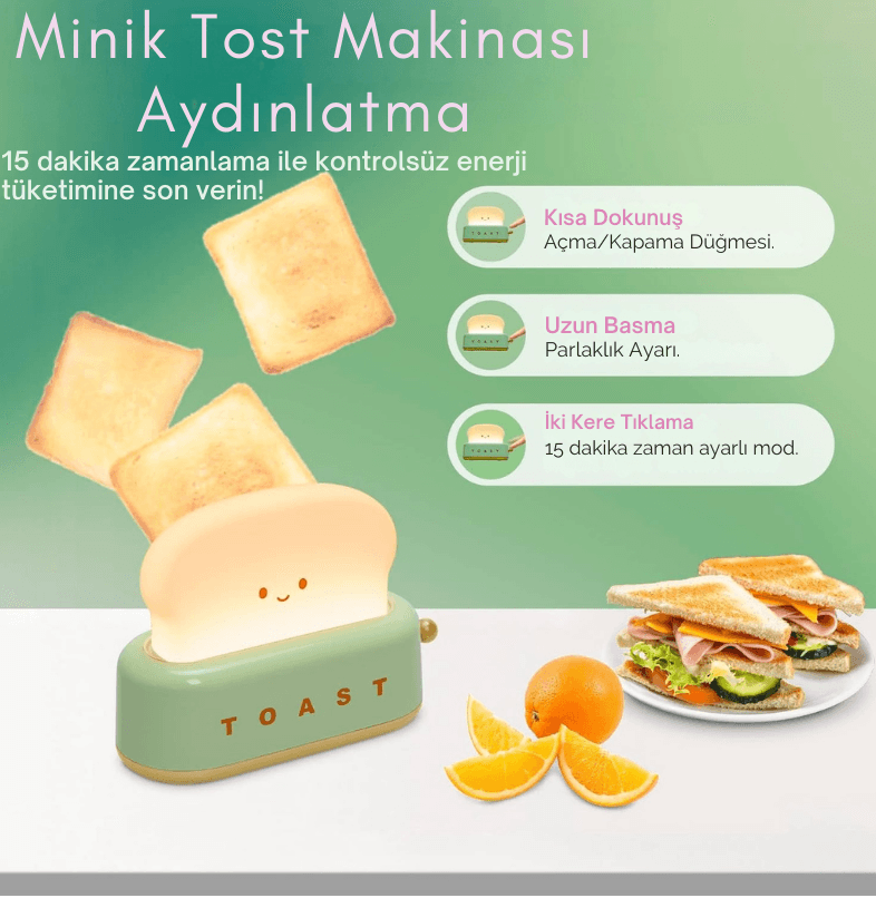 LED MASA LAMBASI TOST MAKİNASI USB ŞARJLI